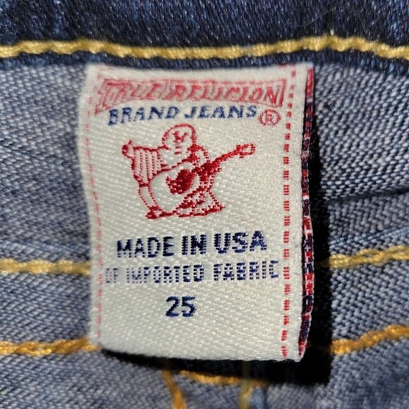 True Religion Skinny Jeans Dark Wash Horseshoe Stitch Pocket Women's Size 25 - Picture 9 of 11